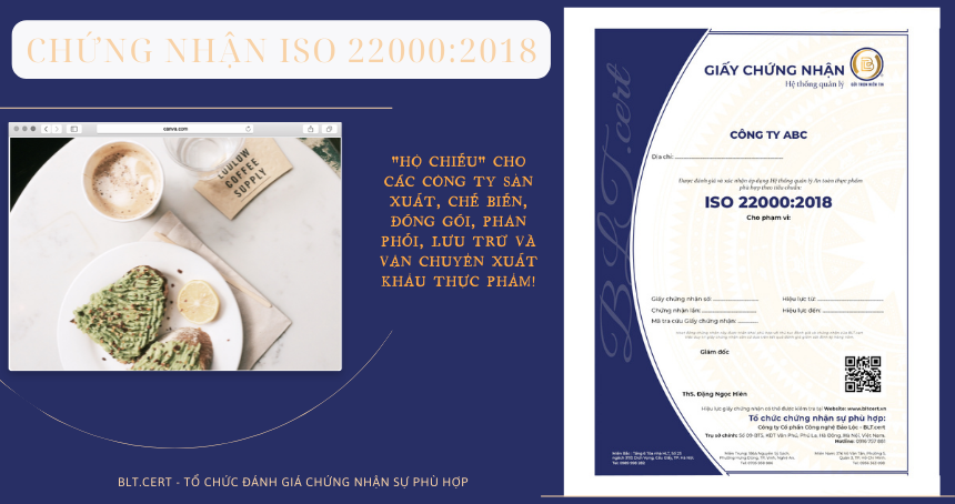 Chứng nhận ISO 22000:2018 BLT.cert